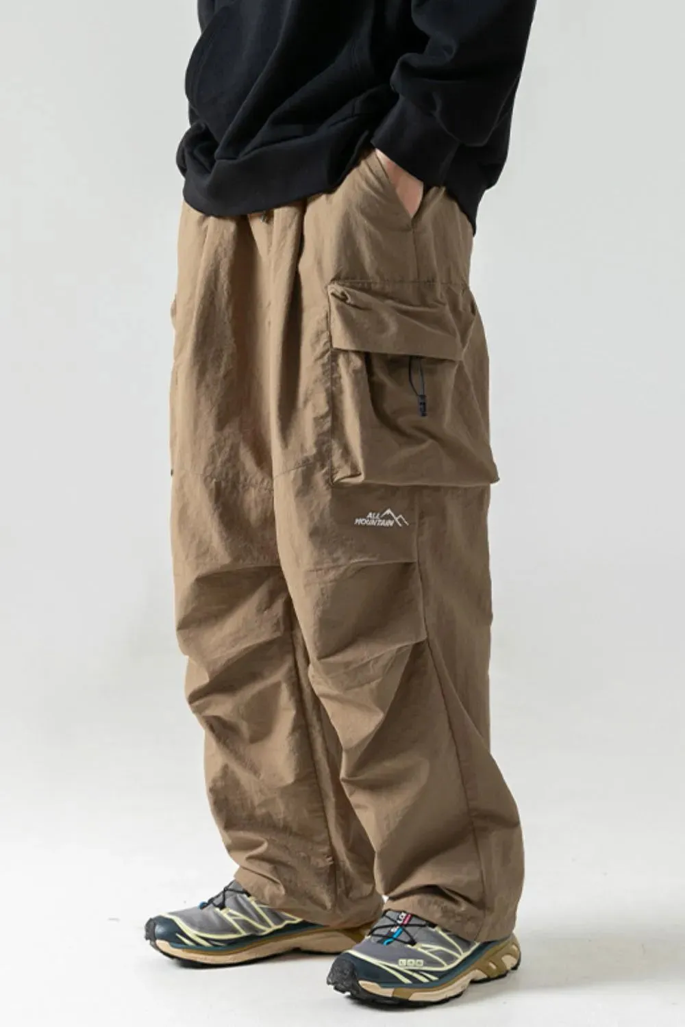 Men's Plus Size Elastic Waist Pants with Pockets
