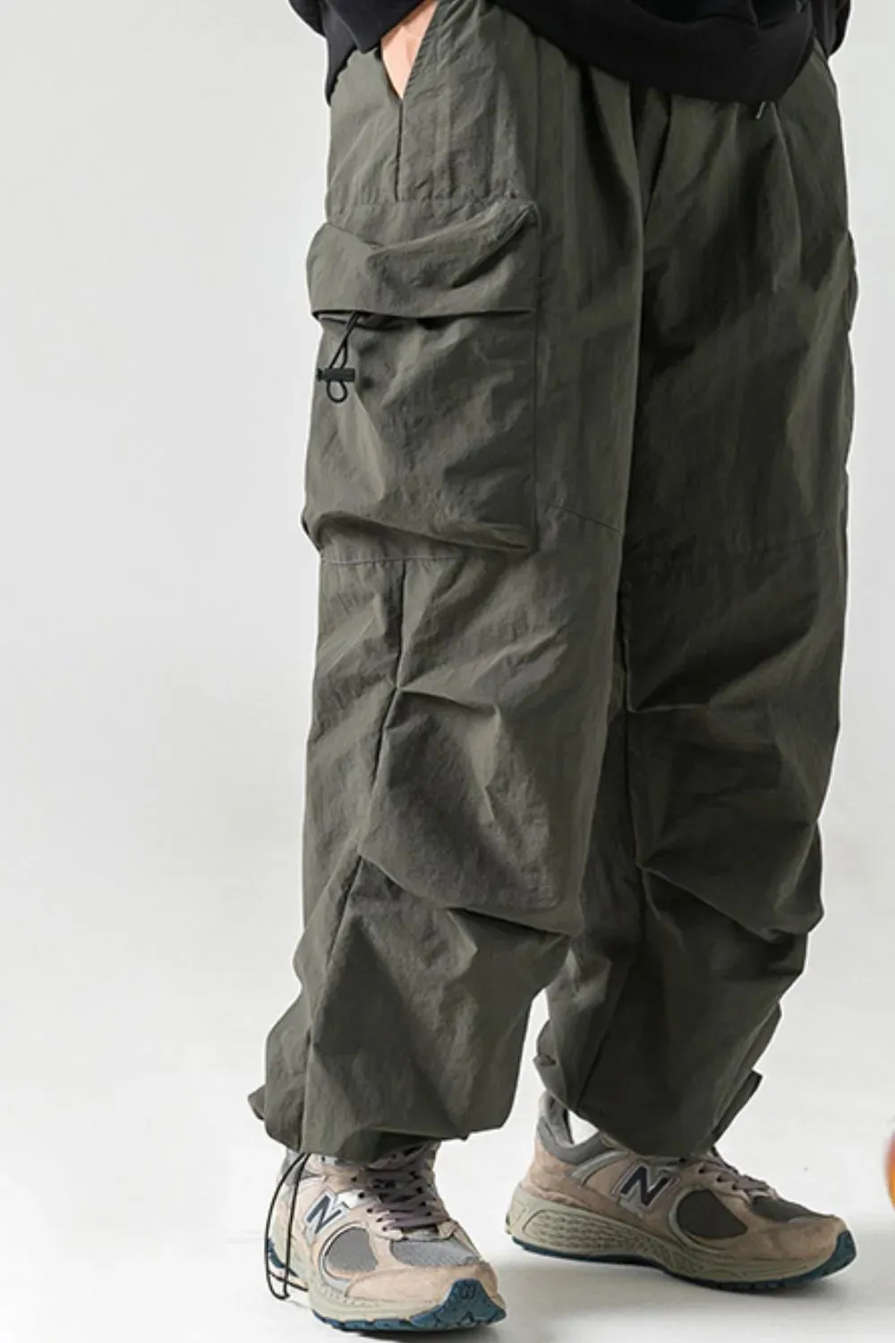 Men's Plus Size Elastic Waist Pants with Pockets