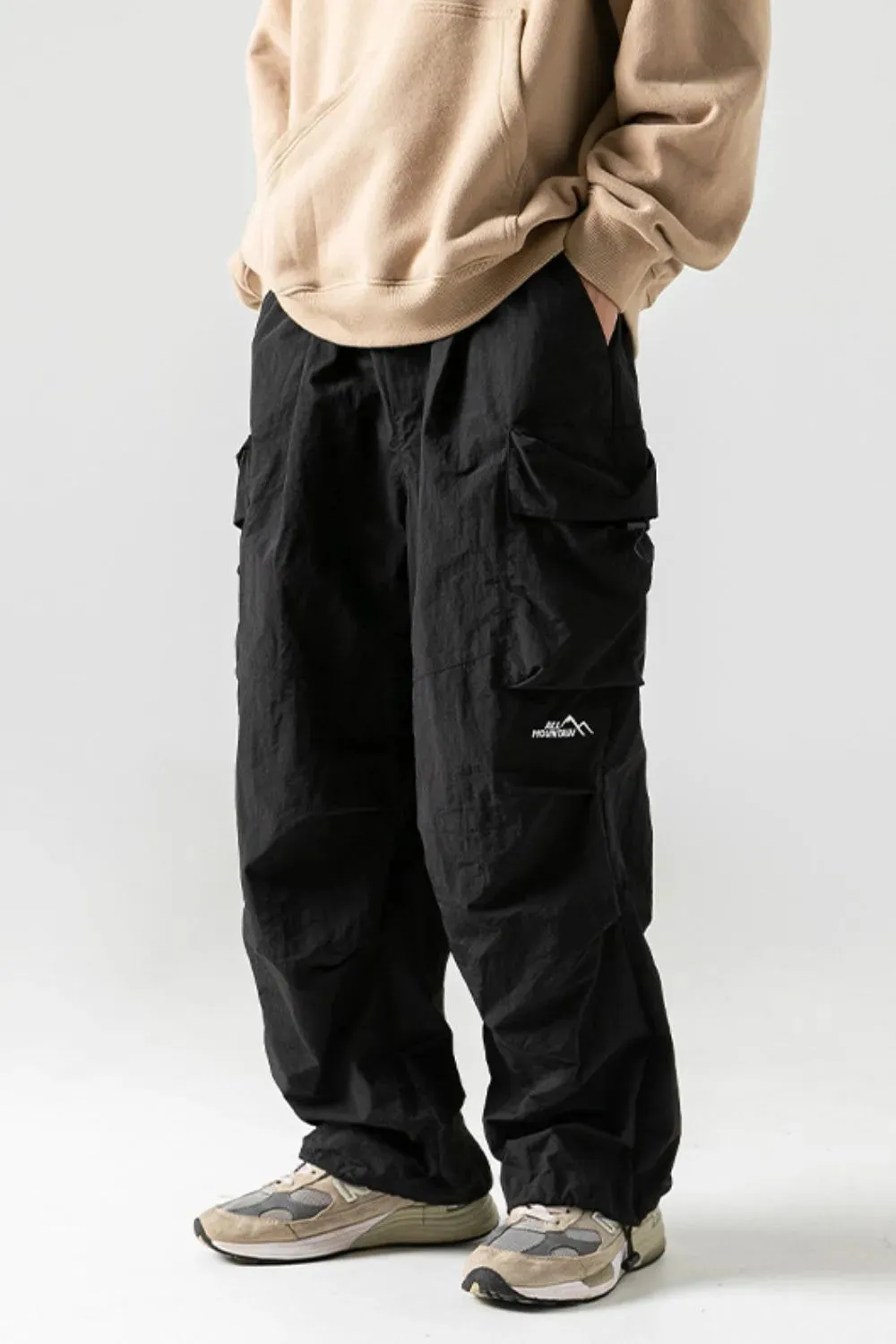 Men's Plus Size Elastic Waist Pants with Pockets