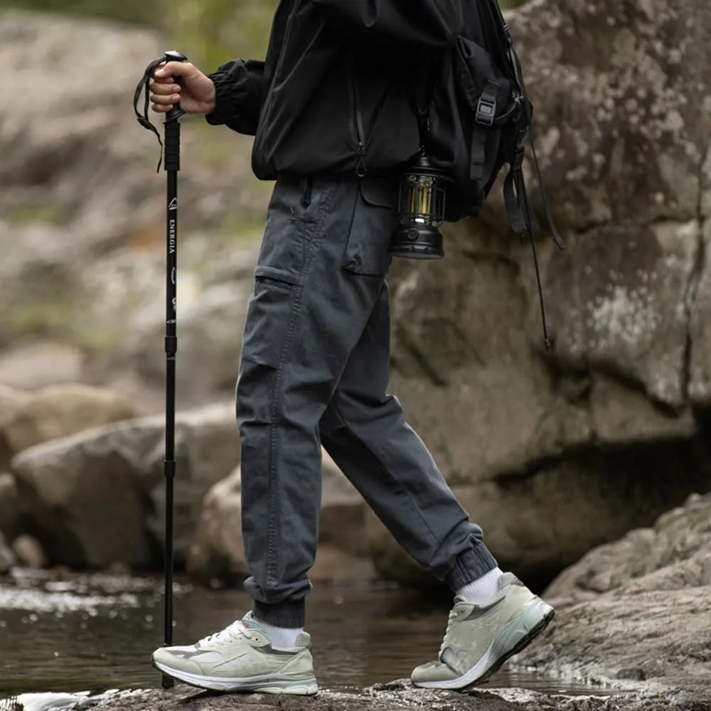 Men's Regular Fit Tactical Cargo Pants Drawstring Cotton Outdoor Work Trousers