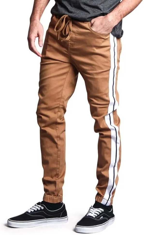 Mens Side Stripe Jogger Twill Pants