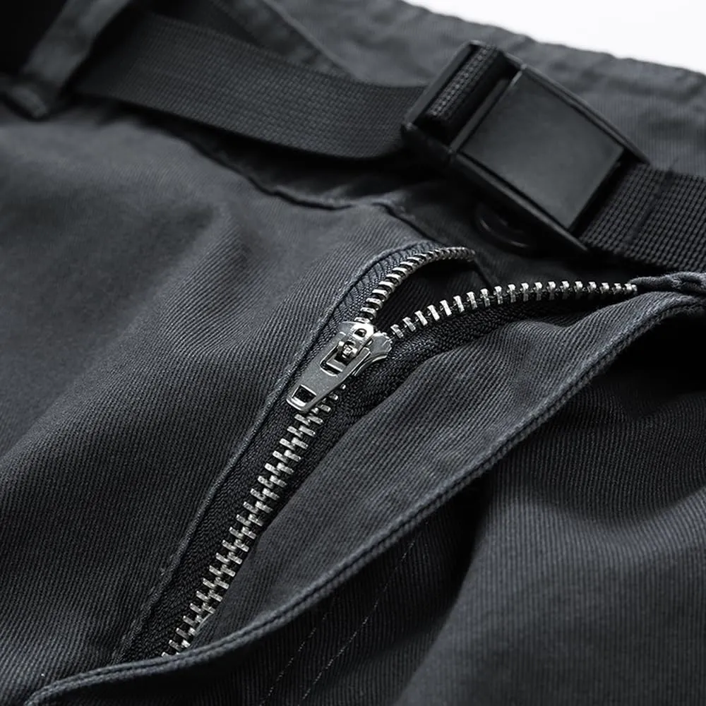 Men's Slim Fit Casual Cargo Shorts Summer Solid Drawstring Cotton Work Shorts
