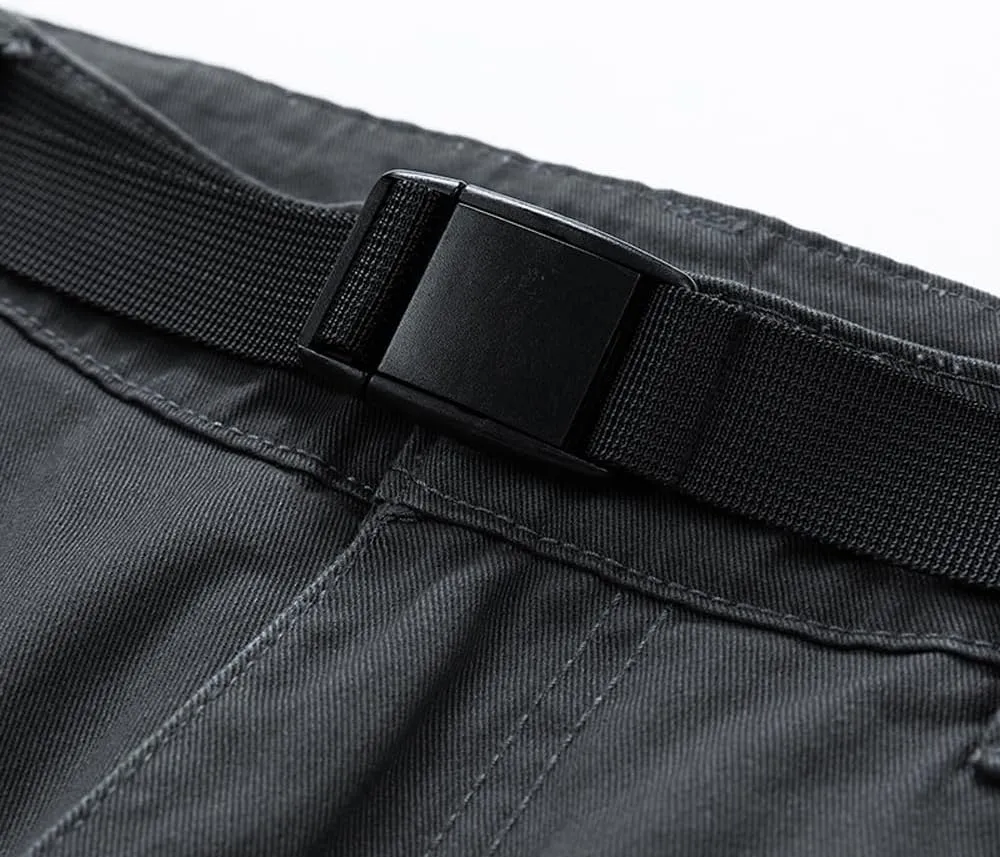 Men's Slim Fit Casual Cargo Shorts Summer Solid Drawstring Cotton Work Shorts