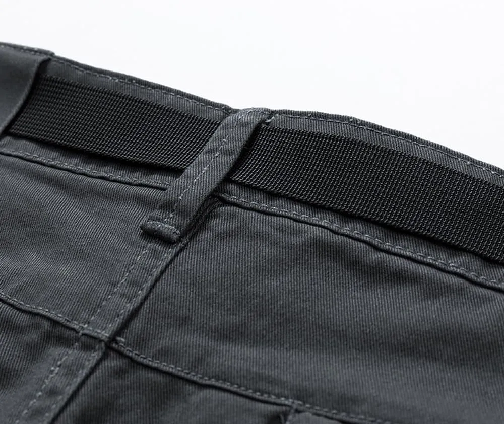 Men's Slim Fit Casual Cargo Shorts Summer Solid Drawstring Cotton Work Shorts