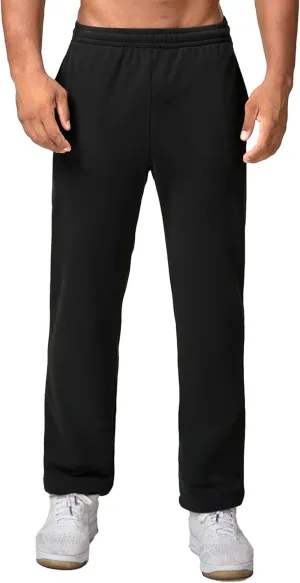 Men's Straight Leg Cotton Casual Athletic Pants Solid Loose Fit Workout Trousers Elastic Waist Outdoor Classic Pants