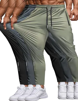 Men's Sweatpants Lightweight Active Pants Quick Dry for Running 、Jogging 、Yoga、Golf with Zipper Pockets