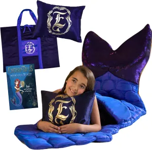 Mermaid Tail Blanket for Kids - 5-Piece Glow in The Dark Girls Slumber Set - Wearable Mermaid Tail Sleeping Bag - Ideal for Sleepovers