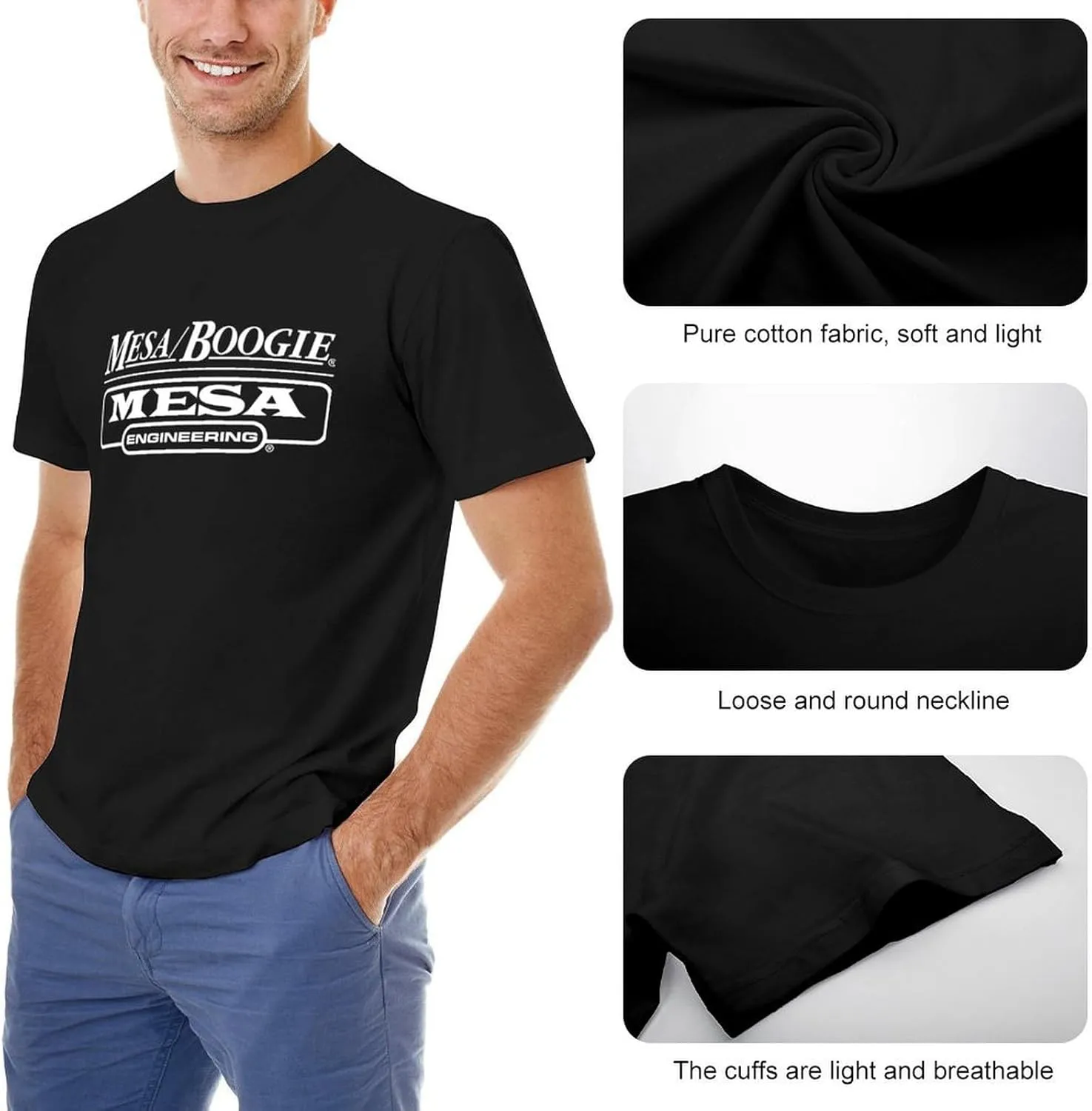 Mesa Boogie Rap Music Tour Men's Cotton Shirt Black