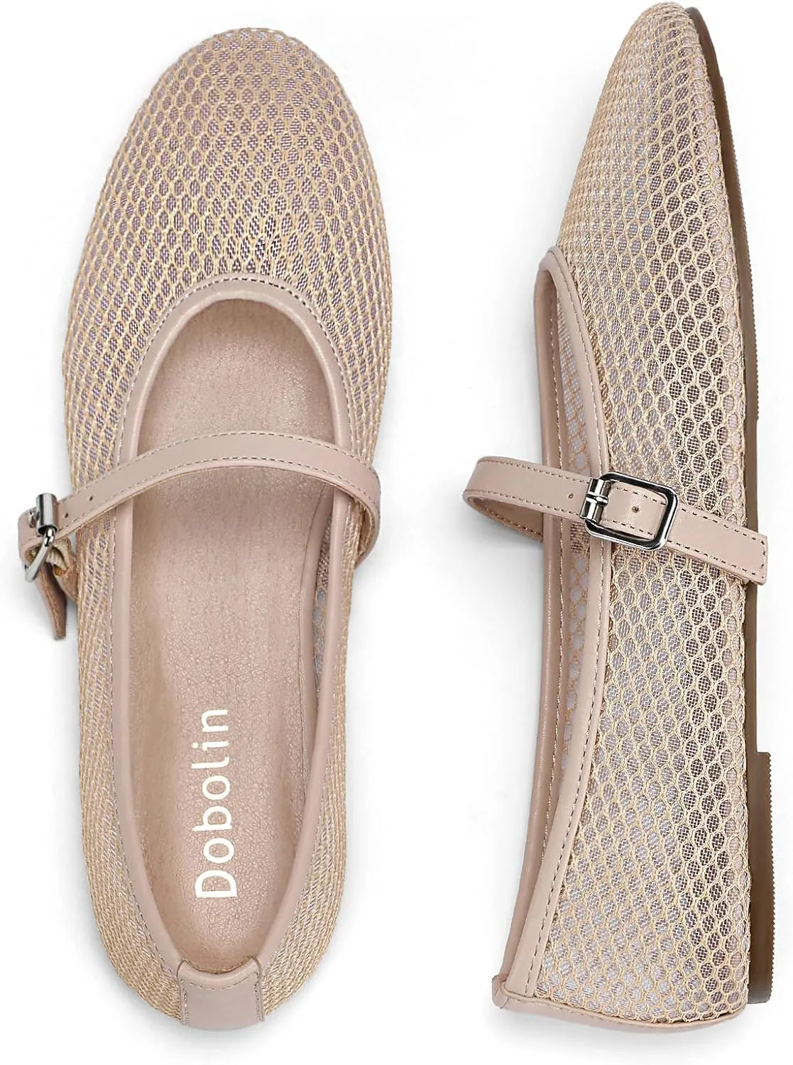Mesh Ballet Flats for Women Round Toe Mary Jane Shoes Sexy Fishnet Trendy Dressy Ballerina Flat Shoes 2025