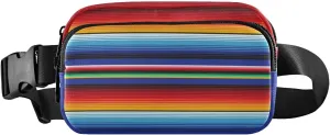 Mexican Serape Blanket Stripes Fanny Pack for Women Men Crossbody Belt Bag Fashion Waist Packs Purse with Adjustable Strap Dupes for Shopping Traveling