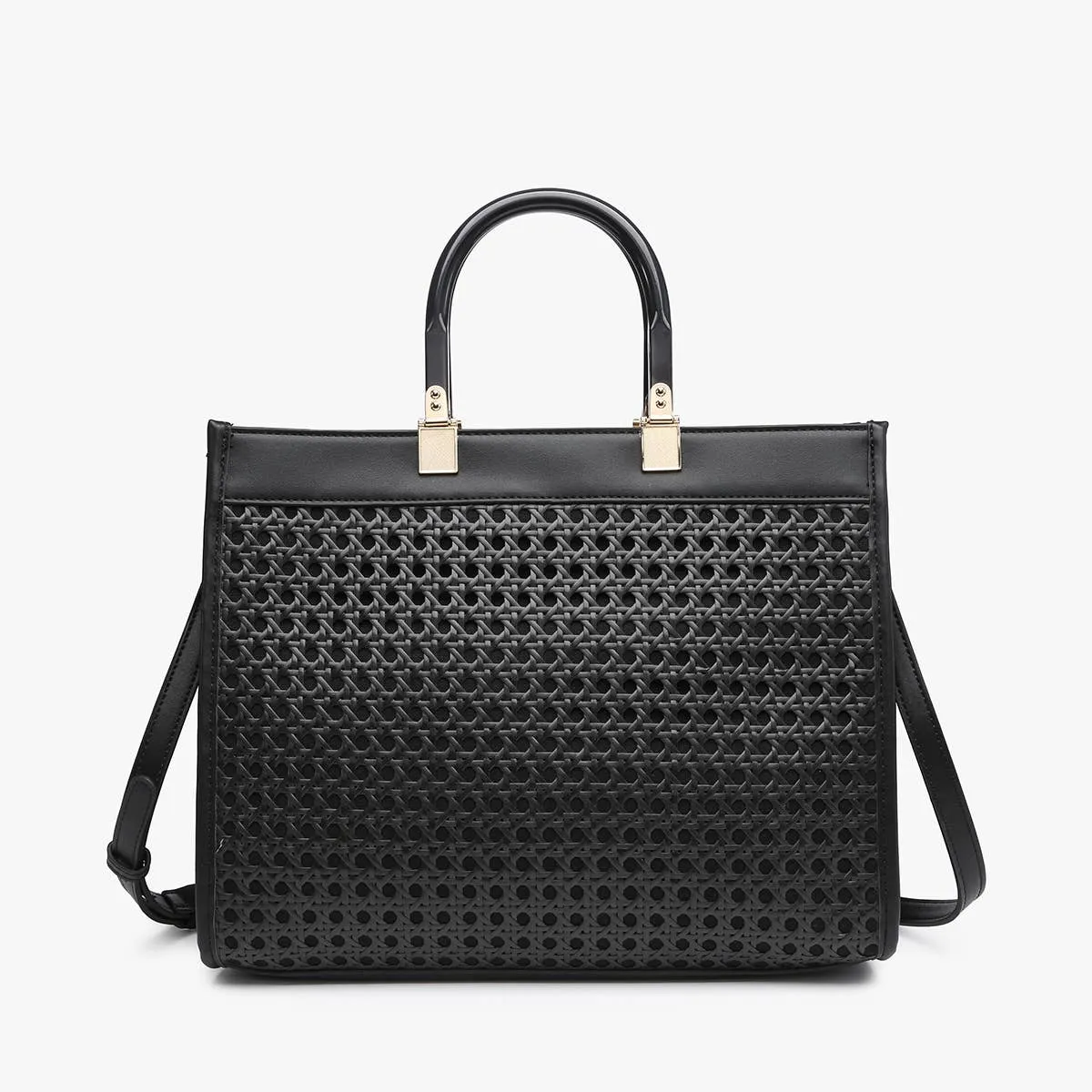 Mia Lg Rattan Tote w/ Long Strap & Dual Handles