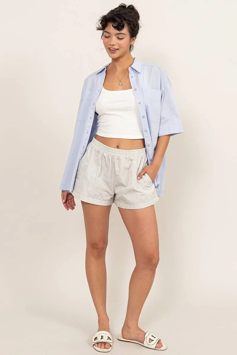 MID WAIST NYLON SHORTS