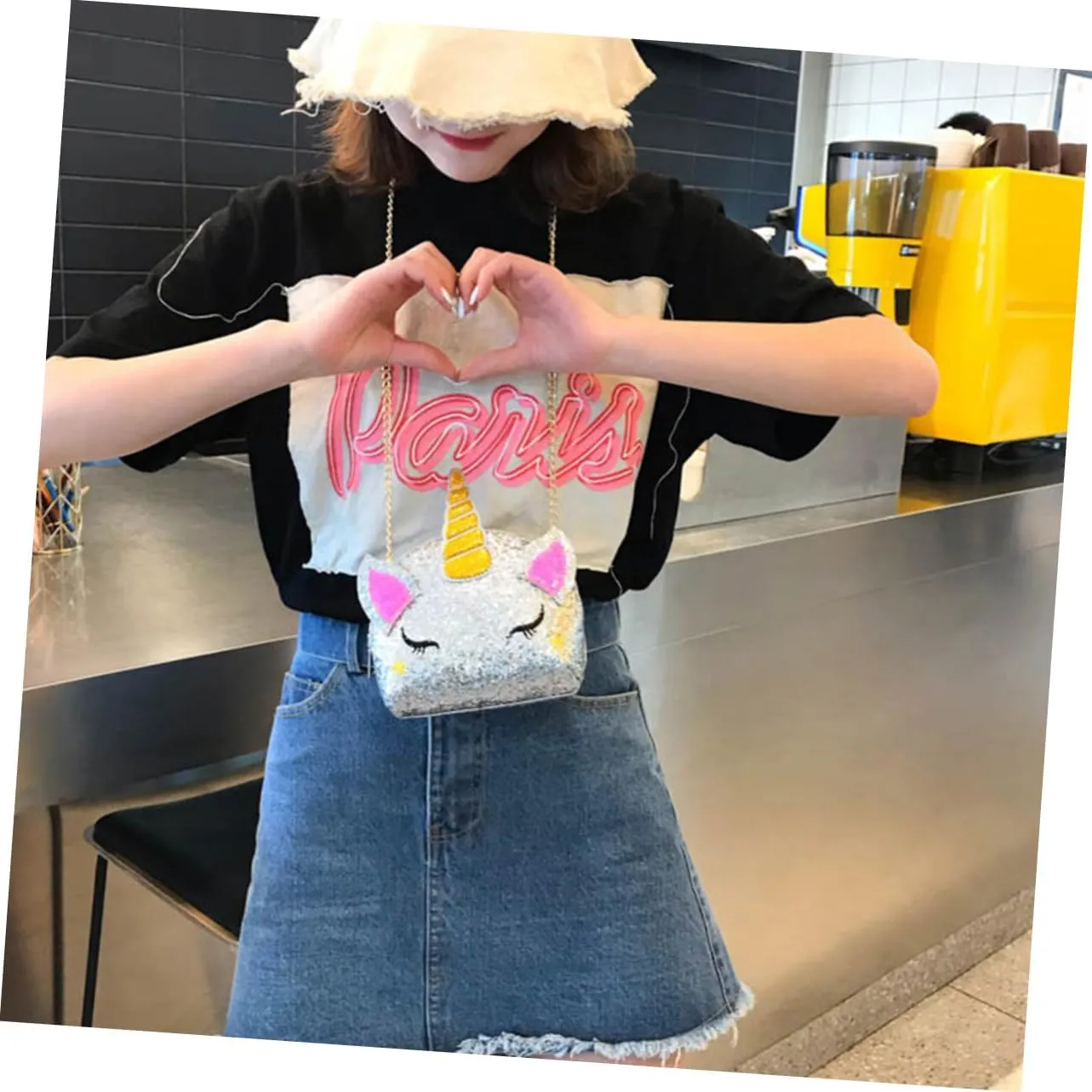 Mikinona wallet crossbody unicorn shaped bags crossbody bags crossbody shoulder bag crossbody purse sequins Chain