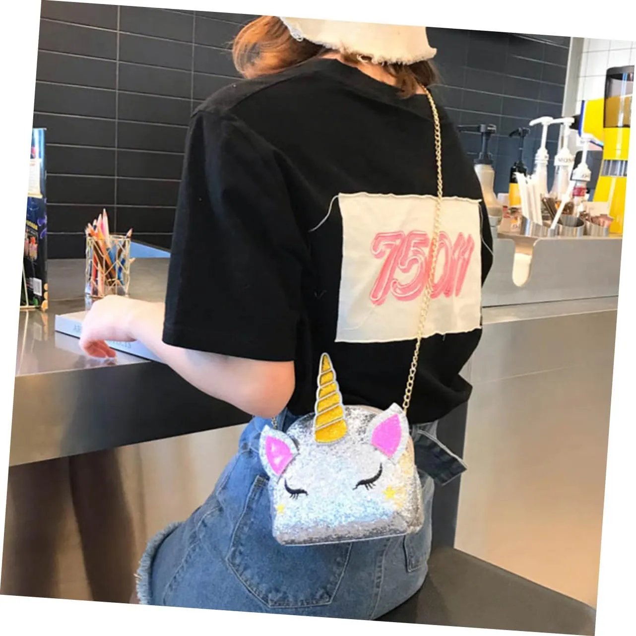 Mikinona wallet crossbody unicorn shaped bags crossbody bags crossbody shoulder bag crossbody purse sequins Chain