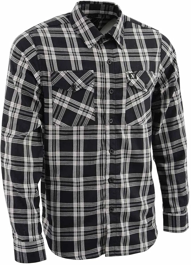 Milwaukee Leather Men’s Casual Cotton Flannel Plaid Long Sleeve Button Down Cotton Shirts - X-Large