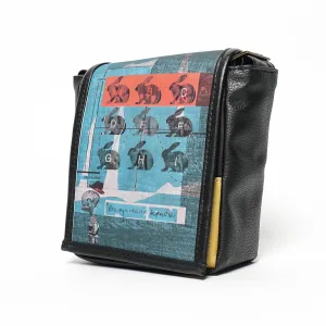 Mini - Mania Print - Benga Rabbit - Black Vegan Leather Bag