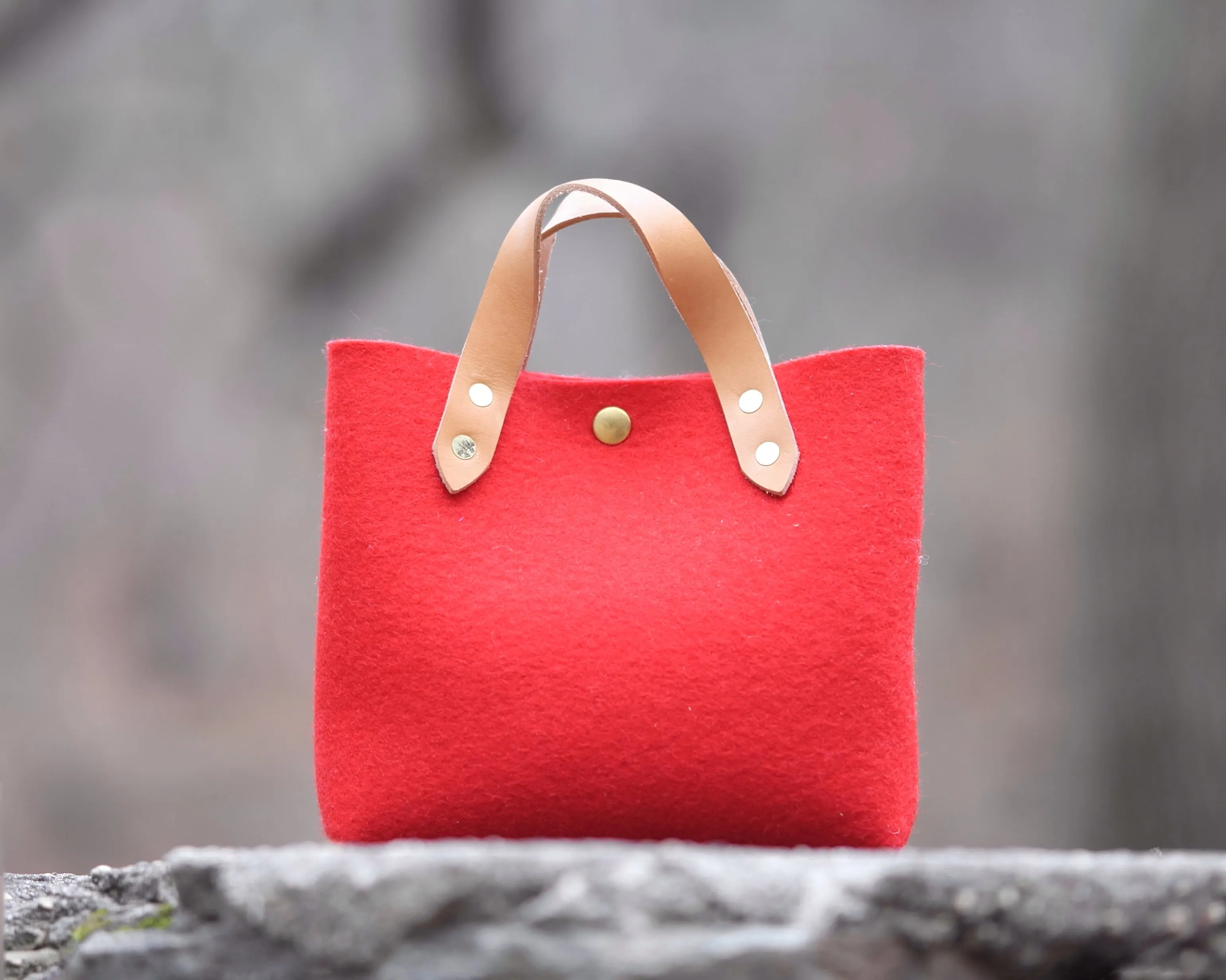 Mini Tote in Red Felt