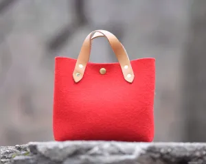 Mini Tote in Red Felt