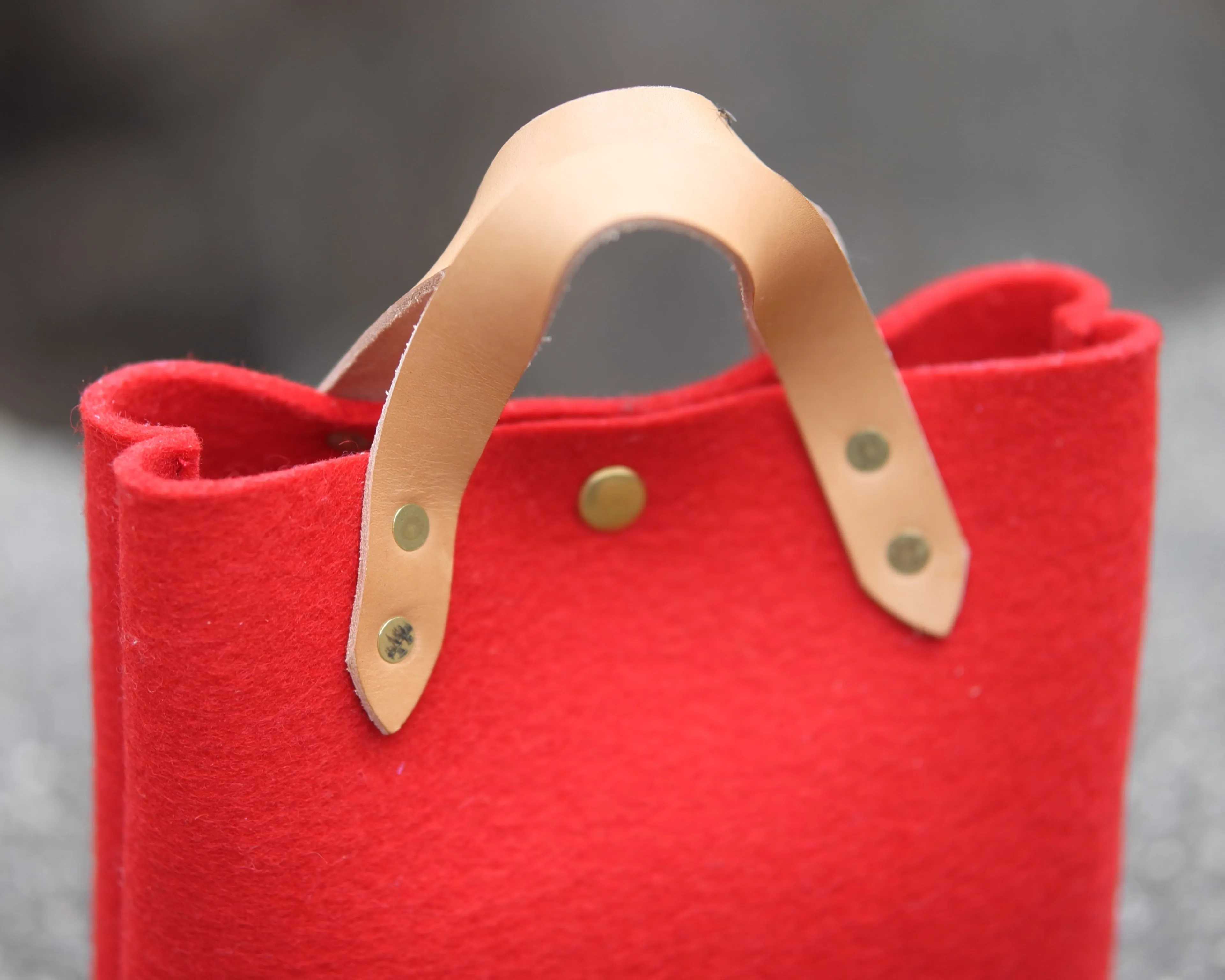 Mini Tote in Red Felt