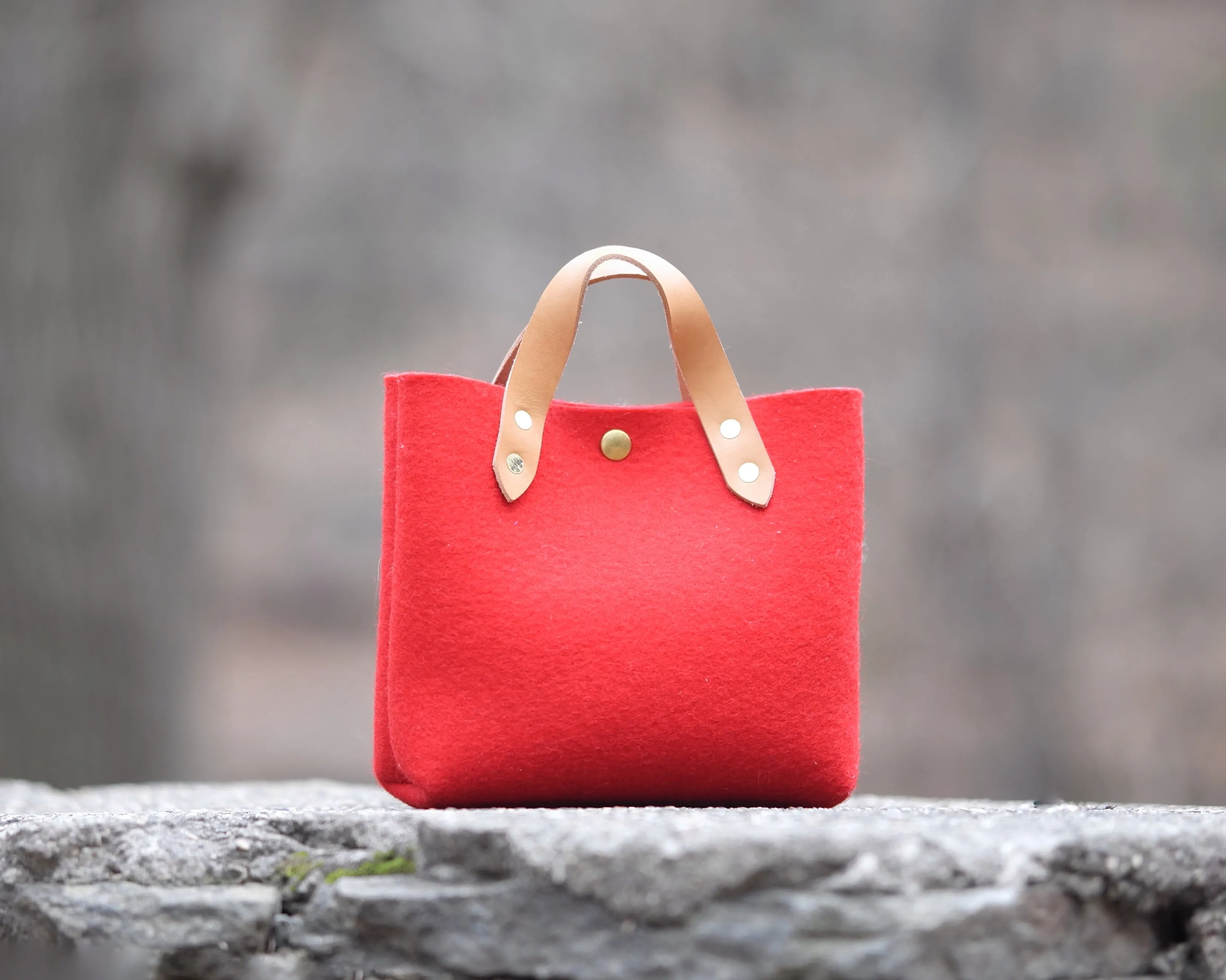 Mini Tote in Red Felt
