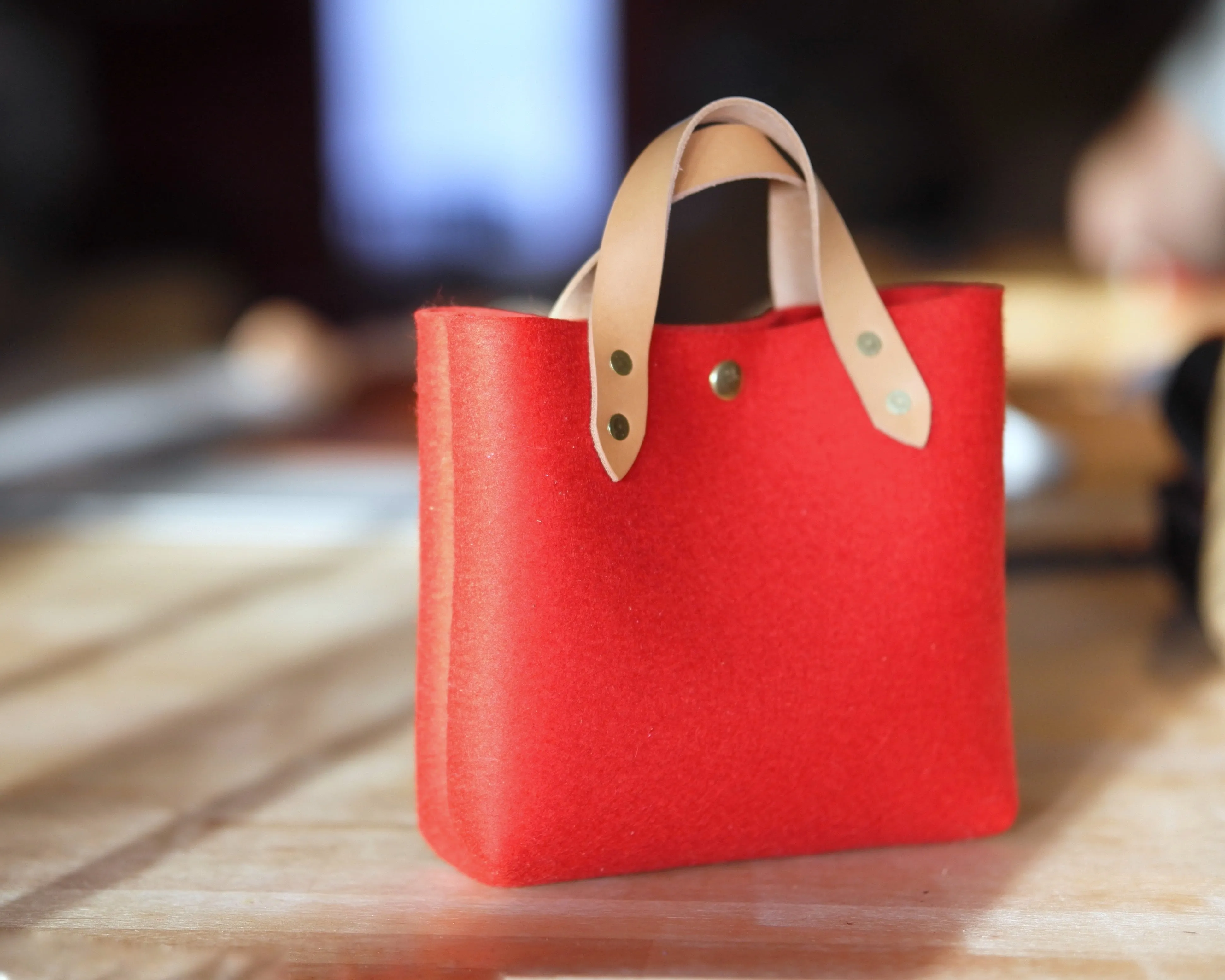 Mini Tote in Red Felt