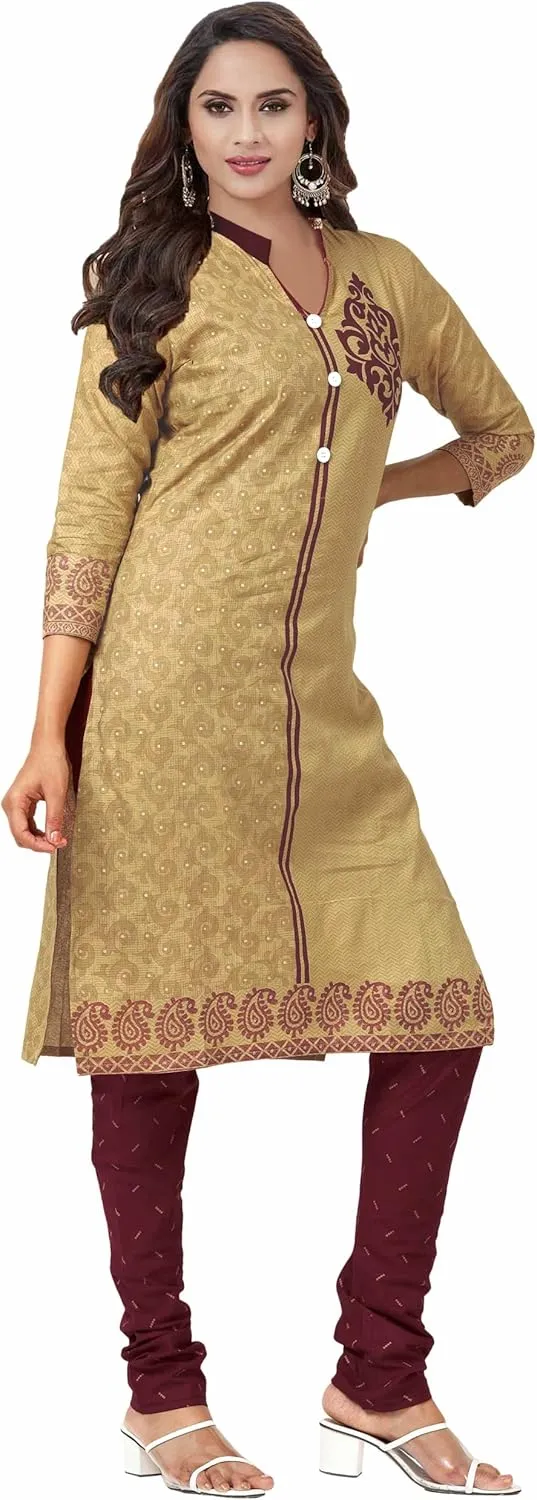 Miraan Women's Cotton Printed Readymade Salwar Suit
