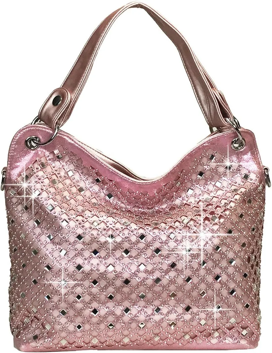 Mirror Double Handles Bling Purse