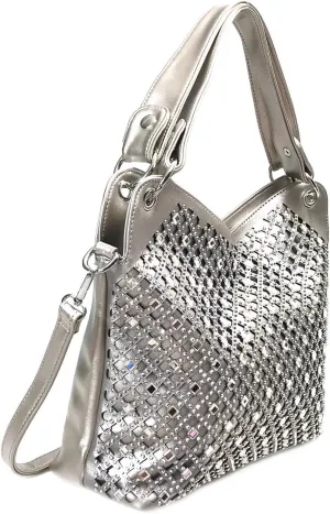 Mirror Double Handles Bling Purse