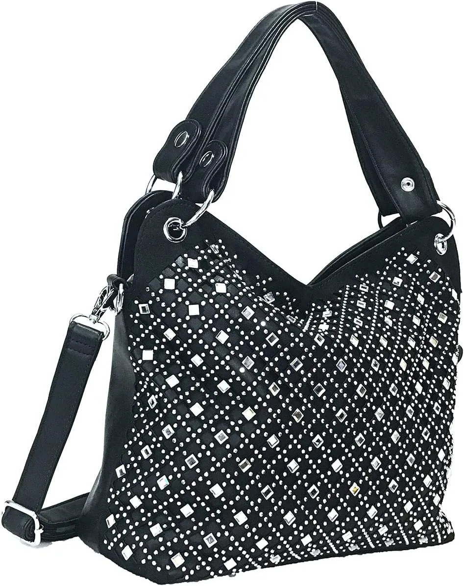 Mirror Double Handles Bling Purse