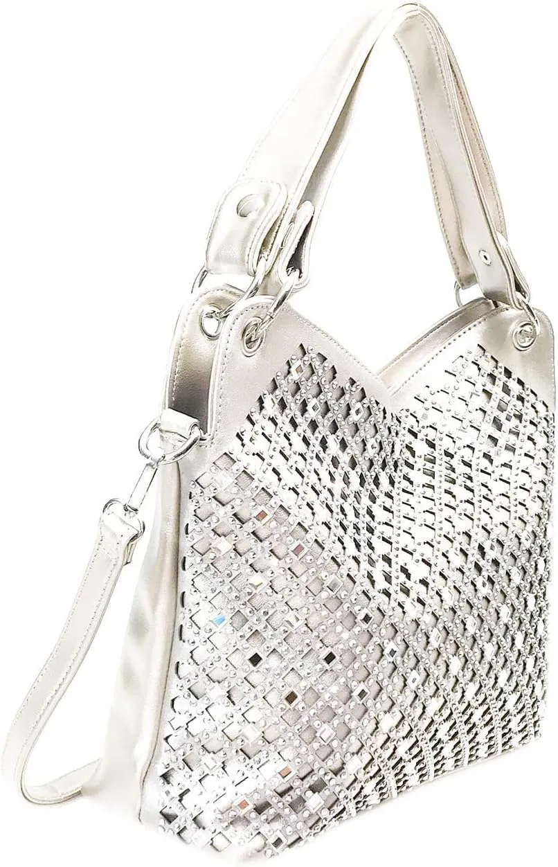 Mirror Double Handles Bling Purse