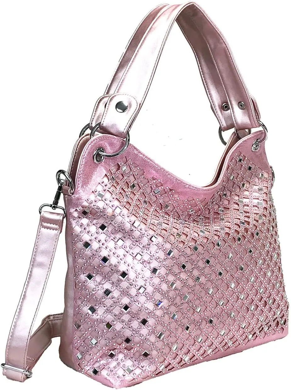 Mirror Double Handles Bling Purse