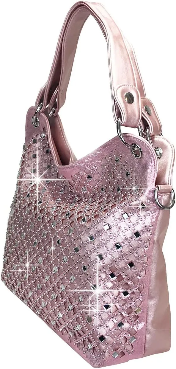 Mirror Double Handles Bling Purse