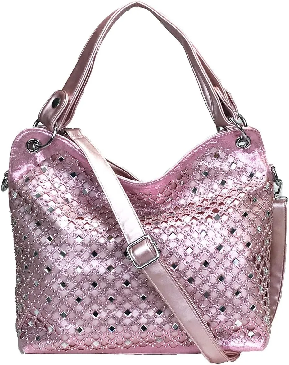 Mirror Double Handles Bling Purse