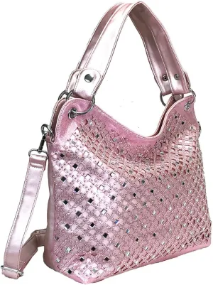 Mirror Double Handles Bling Purse