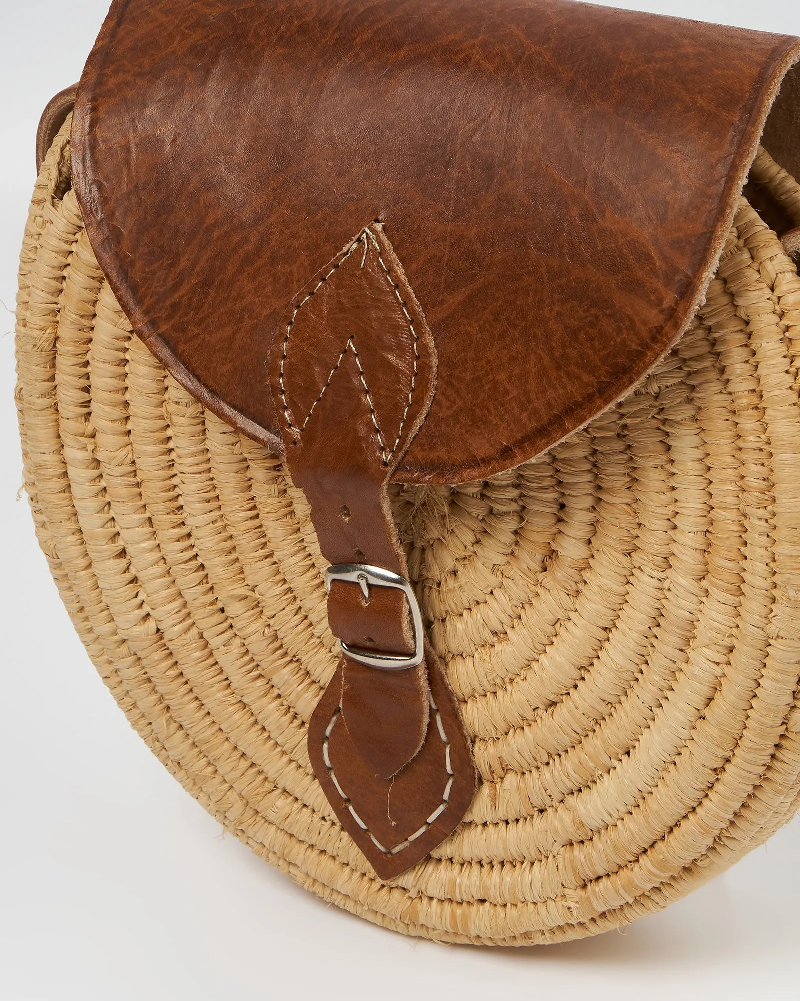 Miz Casa & Co Grace Woven Crossbody Bag Natural Brown
