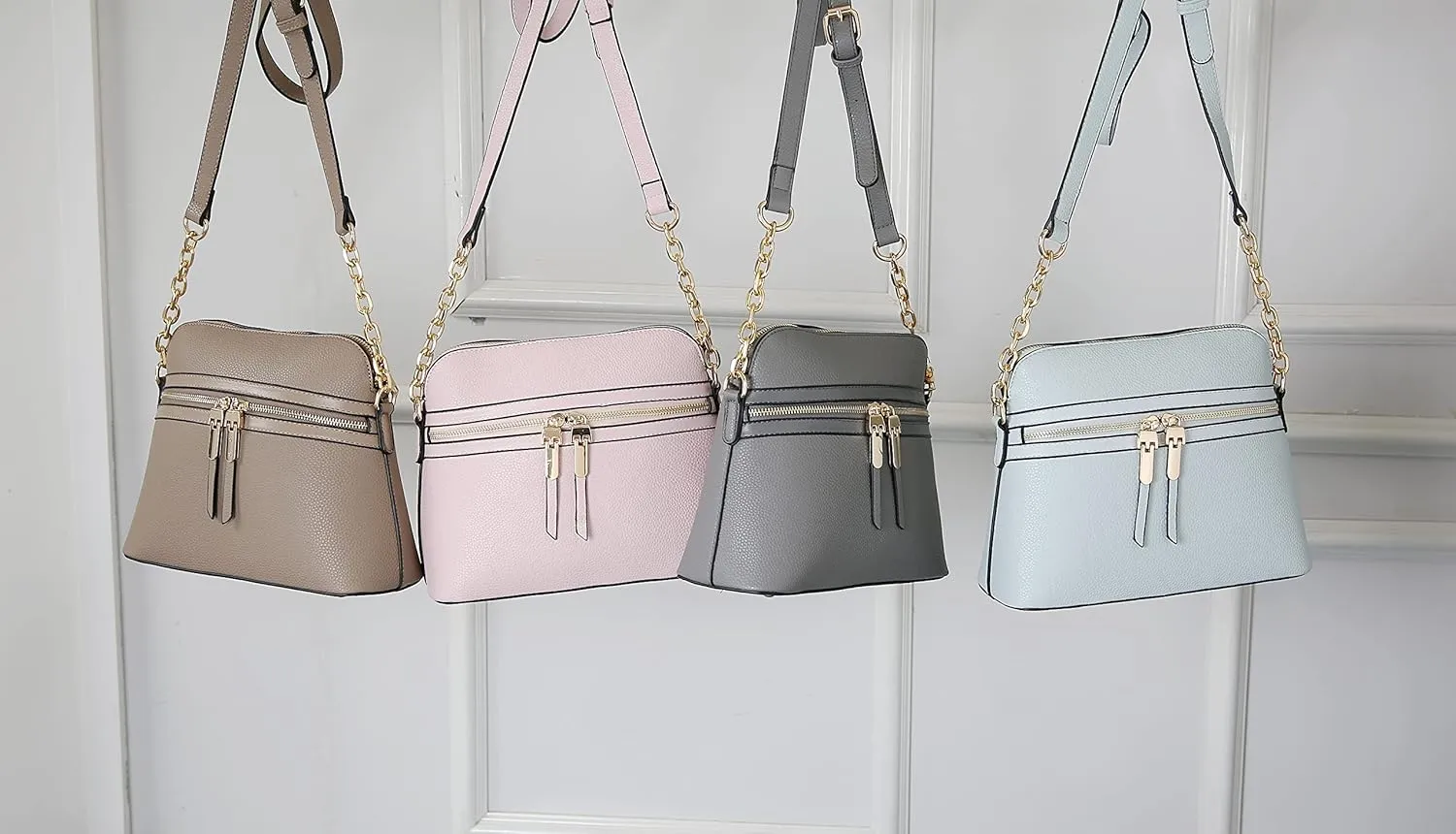 MKF Collection Crossbody Bag for Women, Vegan Leather Multi Pocket Messenger Purse, Shoulder Bag By Mia K