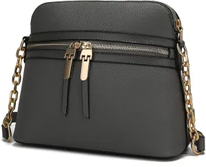 MKF Collection Crossbody Bag for Women, Vegan Leather Multi Pocket Messenger Purse, Shoulder Bag By Mia K