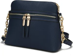 MKF Collection Crossbody Bag for Women, Vegan Leather Multi Pocket Messenger Purse, Shoulder Bag By Mia K
