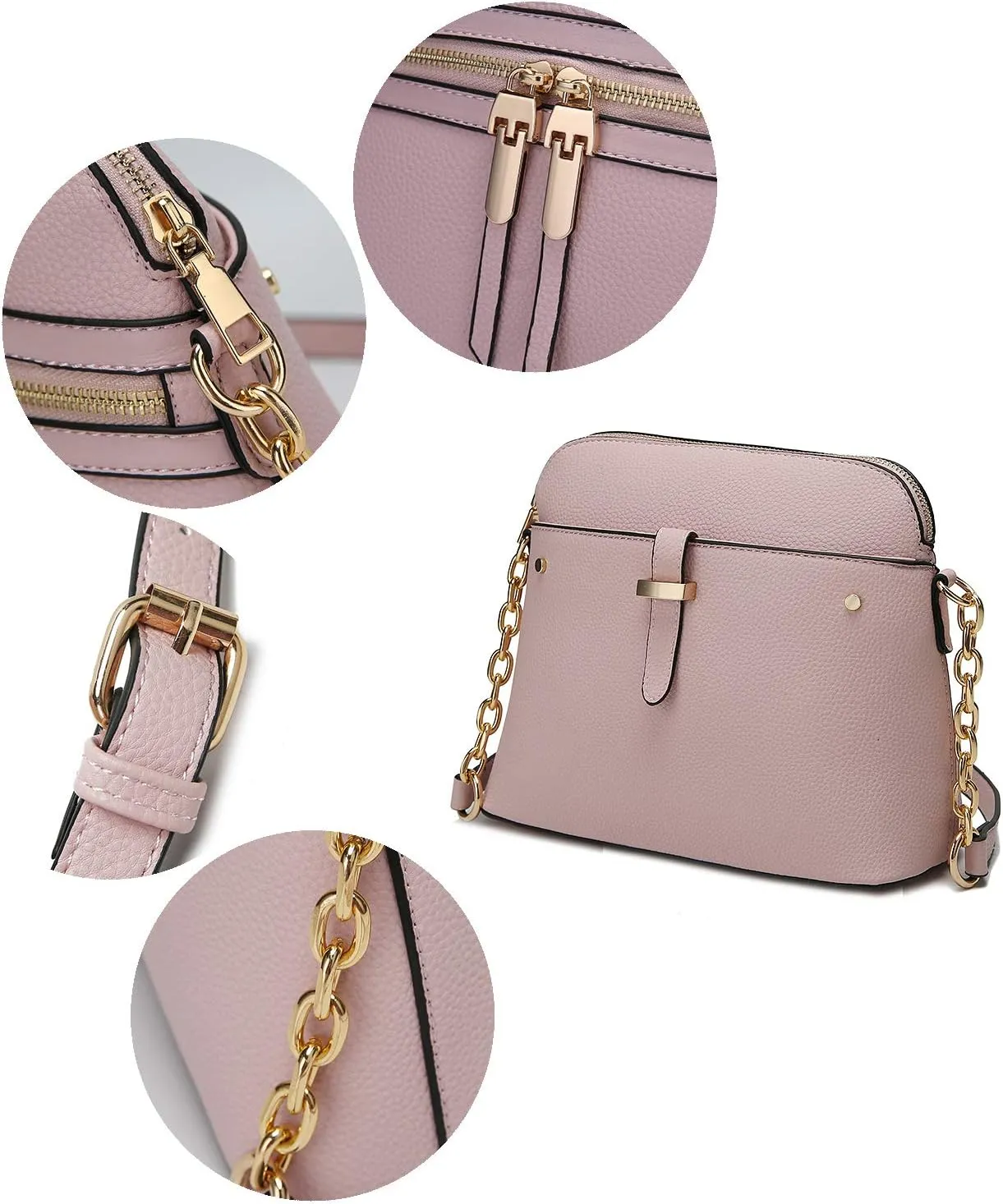 MKF Collection Crossbody Bag for Women, Vegan Leather Multi Pocket Messenger Purse, Shoulder Bag By Mia K