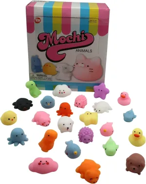 Mochi Squishy Animal Toys – Fun Mini Kawaii Squishies for Kids and Adults – Great Party Favors, Stress Relief Toys, and Fidget Toy – Super Soft, Non-Toxic, Make Great Gift Items (24 Pack)