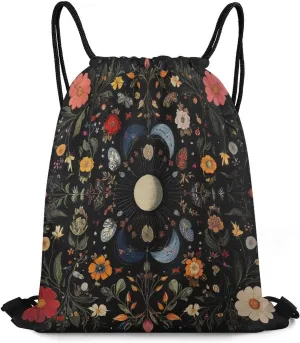 Modern William Morris Daisy Drawstring Backpack,Drawstring Sackpack Drawstring Bags Cinch Bags Sports