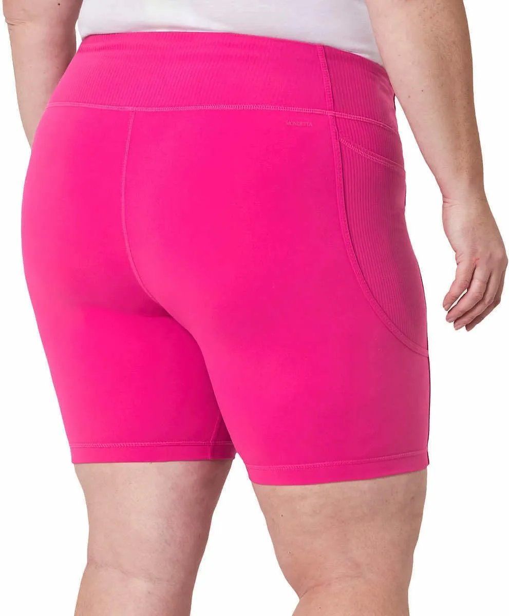 Mondetta Womens Active Midweight Ribbed Bike Short