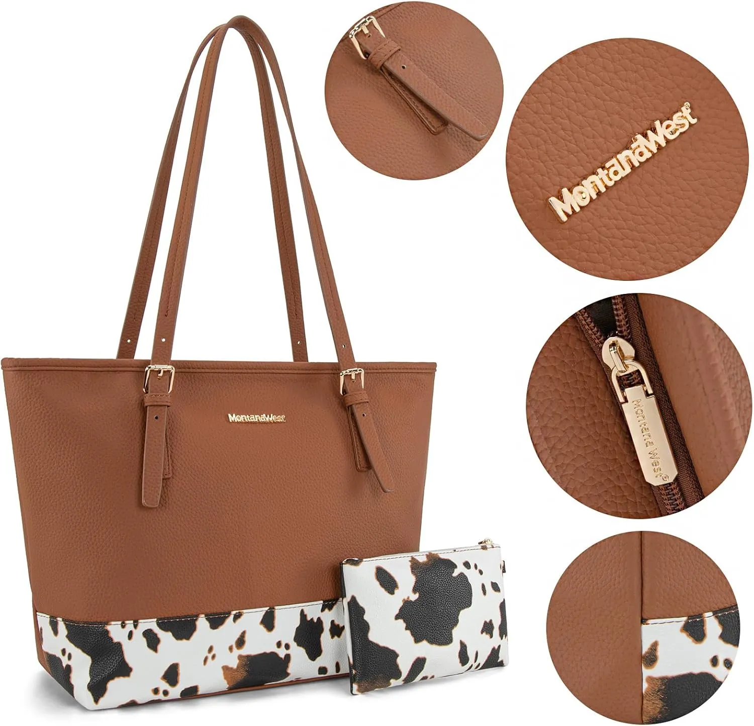 Montana West Tote Bags Vegan Leather Purses and Handbags for Women Top Handle Ladies Shoulder Bags