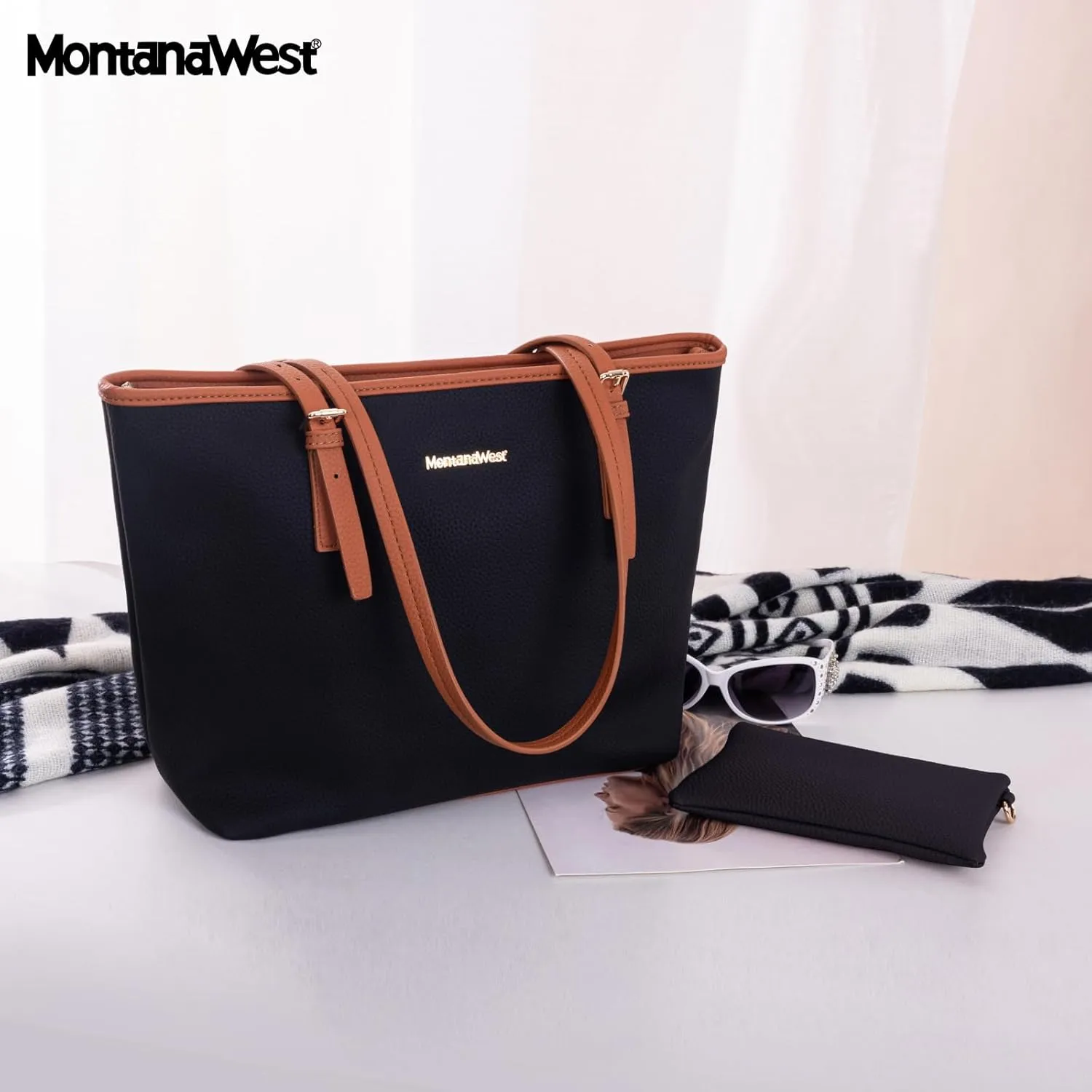 Montana West Tote Bags Vegan Leather Purses and Handbags for Women Top Handle Ladies Shoulder Bags
