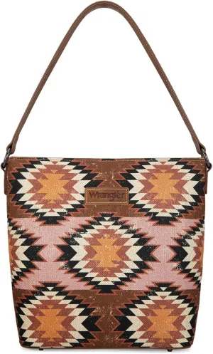 Montana West x Wrangler Hobo Bag for Women Aztec Boho Shoulder Purse with Wide Strap