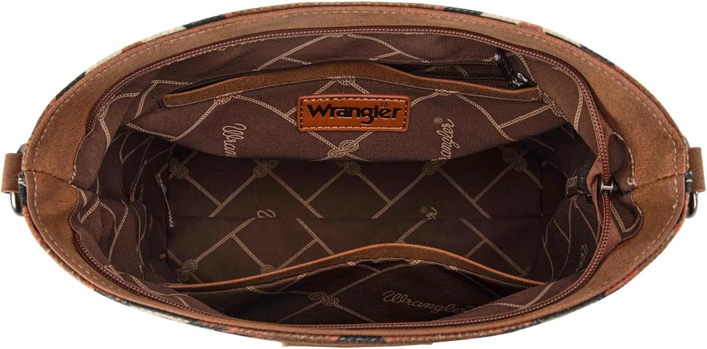Montana West x Wrangler Hobo Bag for Women Aztec Boho Shoulder Purse with Wide Strap