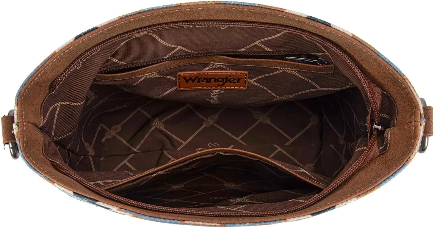 Montana West x Wrangler Hobo Bag for Women Aztec Boho Shoulder Purse with Wide Strap