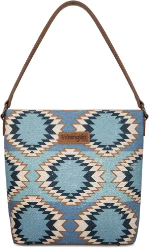 Montana West x Wrangler Hobo Bag for Women Aztec Boho Shoulder Purse with Wide Strap