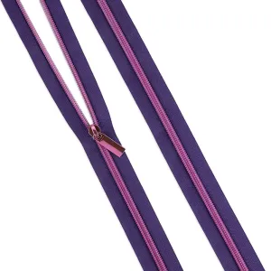 Moonflower #5 Nylon Tula Pink Coil Zipper 3yds and 9 Pulls