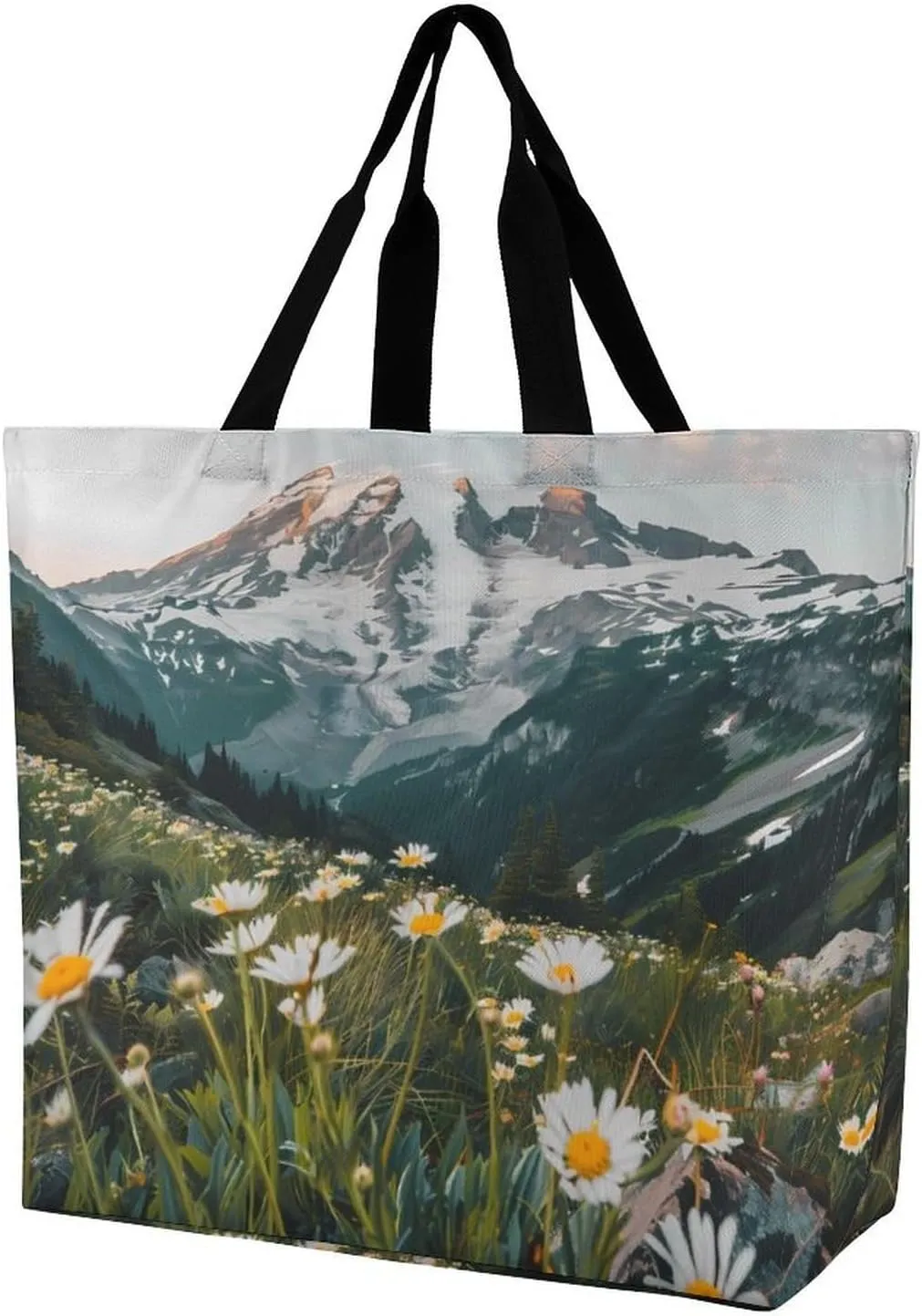 Mount Rainier National Park Shopping Bag Reusable Tote Bag Lightweight Shoulder Bag Grocery Bag for Women Men